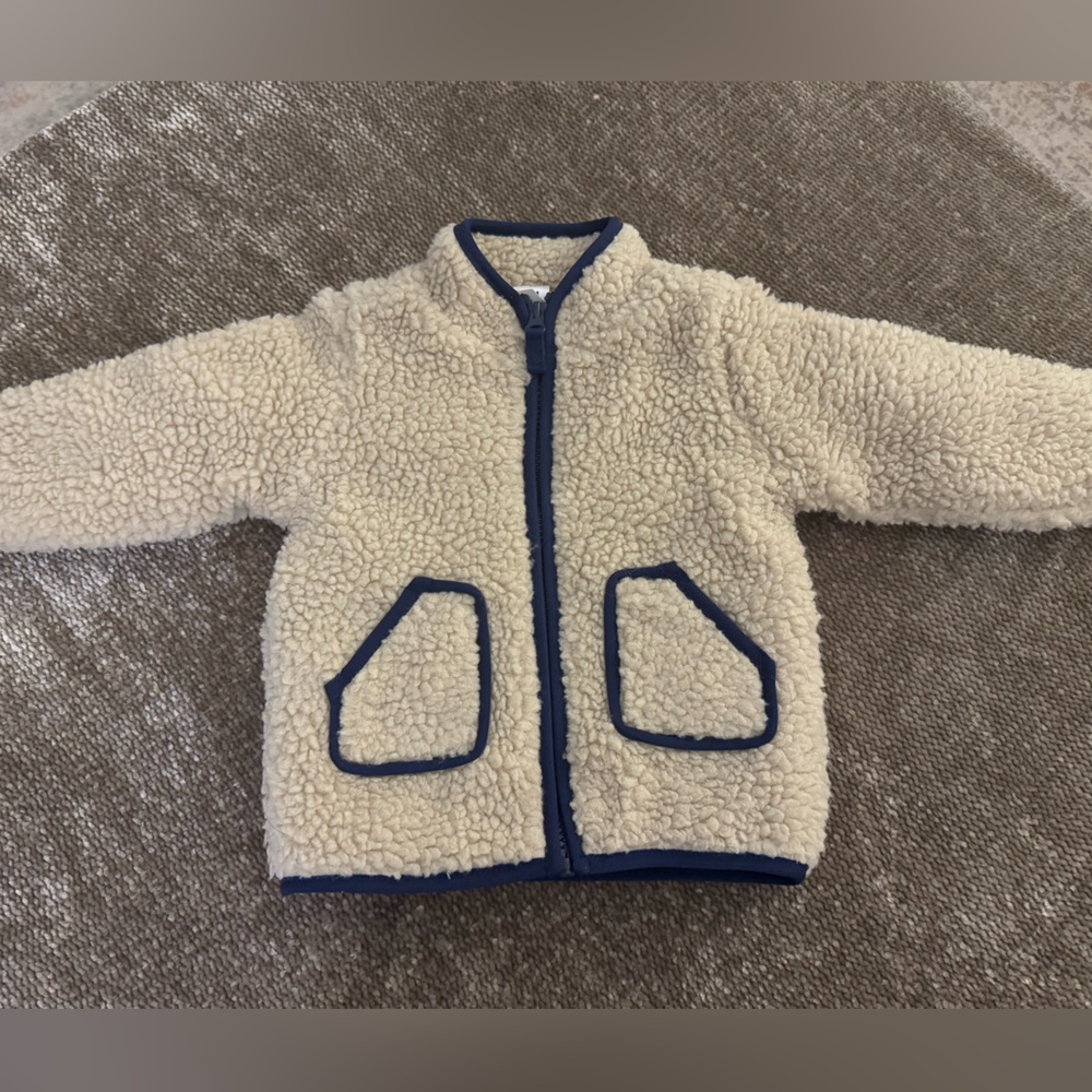 Simple Sherpa Jacket with Navy Accents